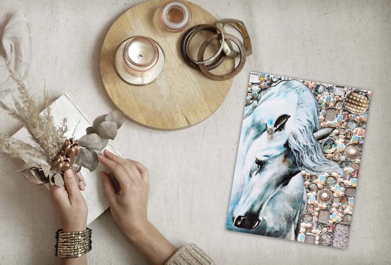 Moonlit White Horse. Tenderness