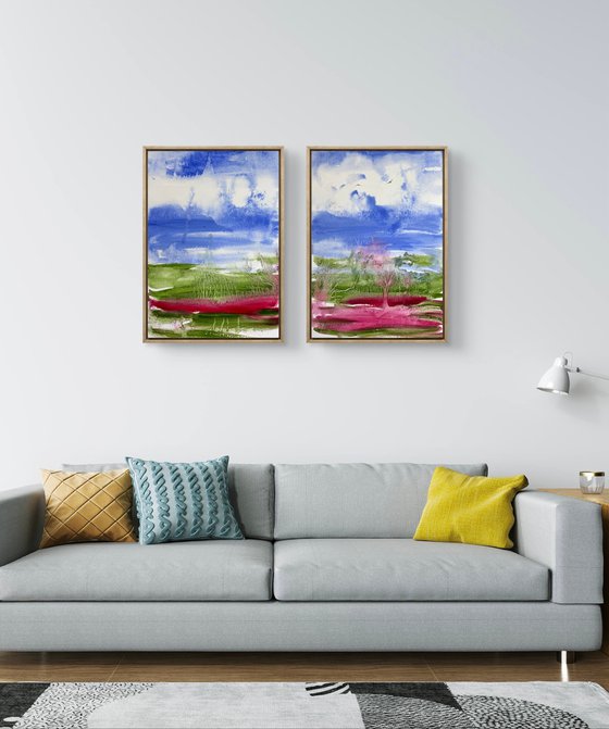 Spring rain Abstract landscape