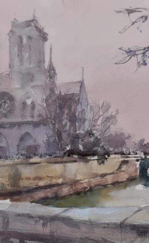 Walking by the Paris 4 by Goran Žigolić Watercolors