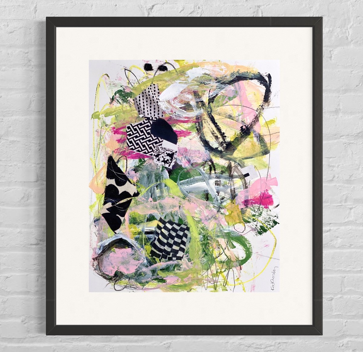 Organic Abstract Collage By Kat Crosby, 11 X 14", Commotion, Original Artwork