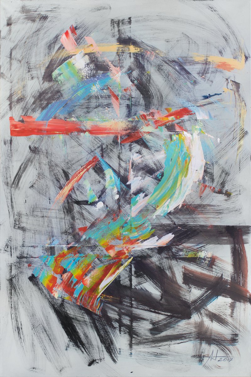 Abstract Acrylic Painting By Anatoliy Menkiv, 47 X 71, ?ross-Country, Original Artwork