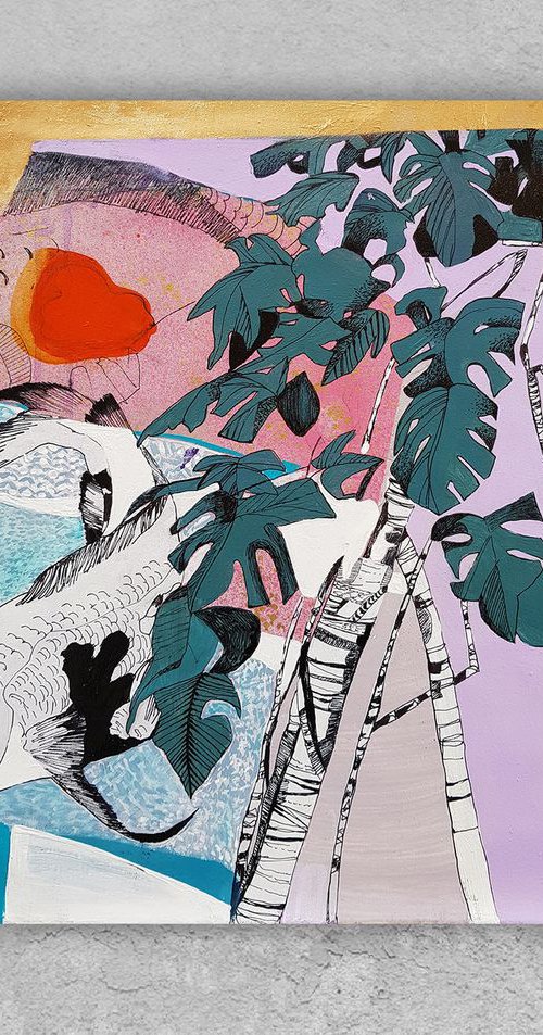 Abstract animal painting, modern oil painting by Kate Kulish