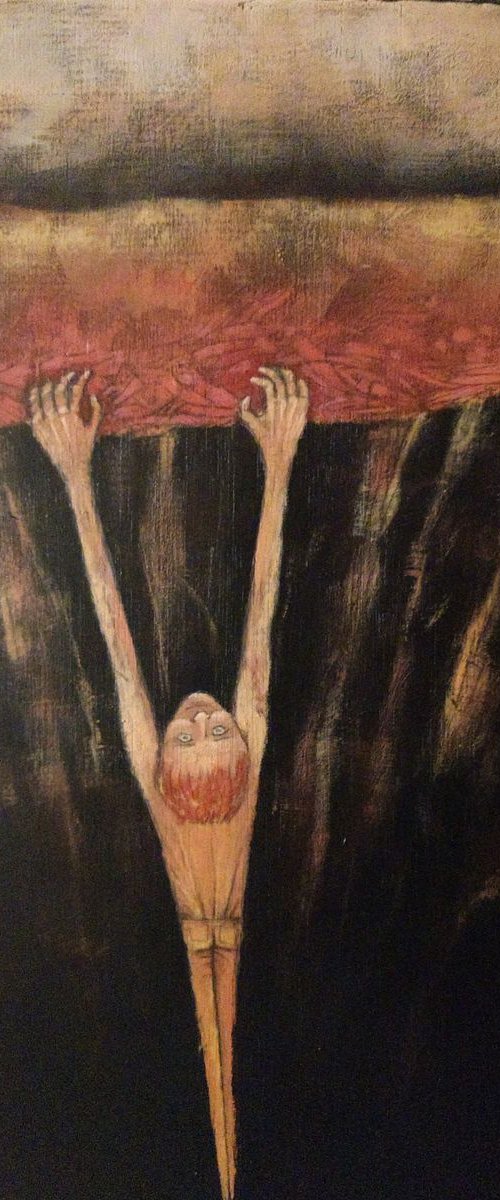 The Ledge. Original painting of Hope and strength by ZheKa