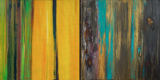 Cold and Sunny & Language of Passion | (diptych) 2x(100x100x4cm)