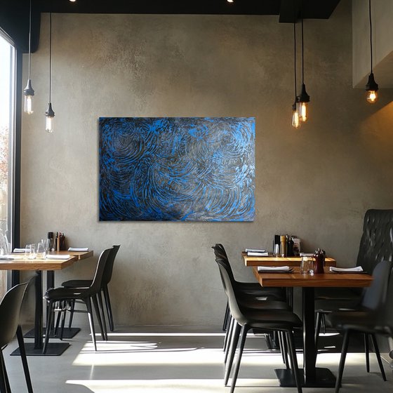 Blue waves 80x120x2 cm