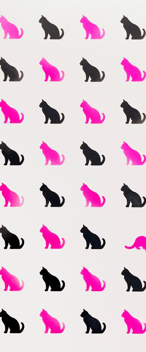 Kitty Love (Pink Stencil) by Dex
