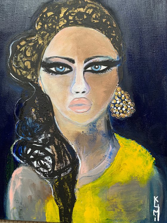 Portrait Woman Acrylic Painting Margaret Kean Inspired Beautiful Gift Ideas Artfinder Wall Decor Artwork on Canvas Paintings Wall Art