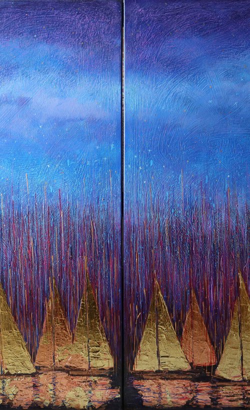 Golden Sails (diptych) by Rakhmet Redzhepov