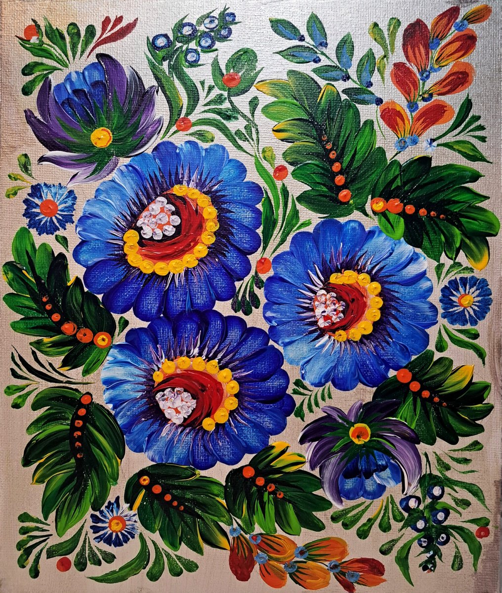 Ethno style flowers by Oksana Fedorova