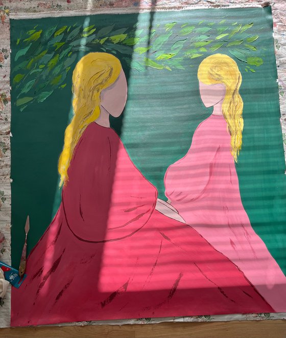 Mother Daughter Original Painting
