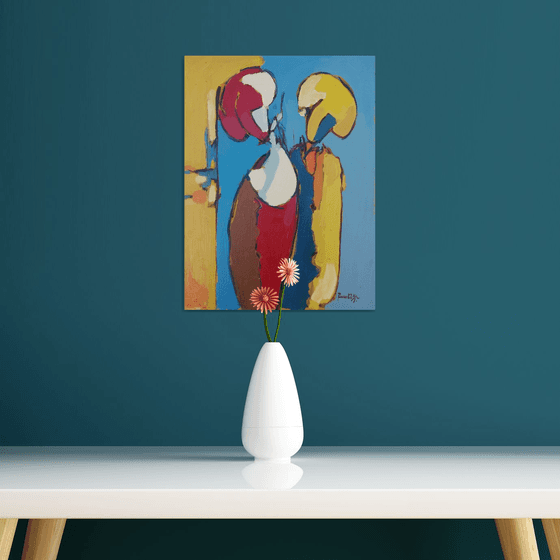 Abstract - talking (30x40cm, oil painting, ready to hang)