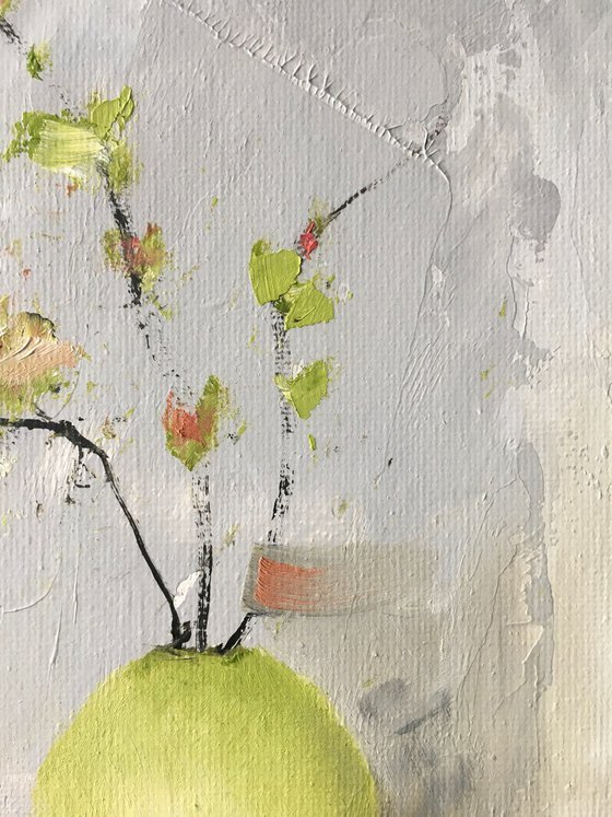 Lime Vase with Blossom