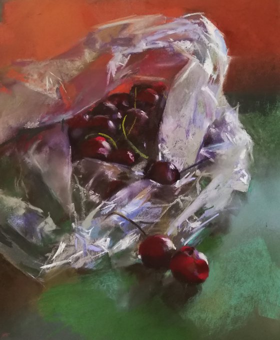 Cherries in Plastic Bag