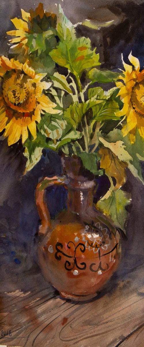Sunflowers painting by Samira Yanushkova