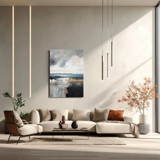 Large Abstract Seascape-Drift of Light