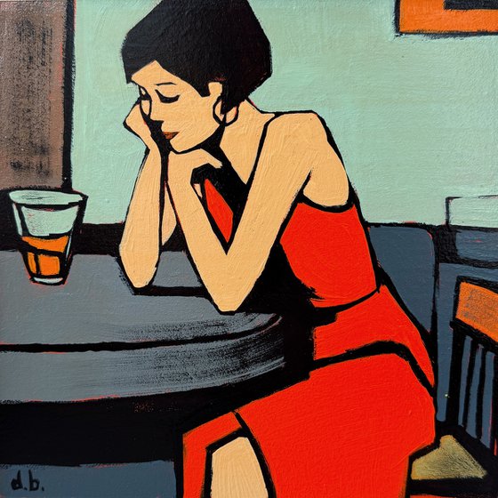 Lonely Whicky - Original Artwork 8x8in