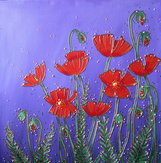 Poppies bejewelled
