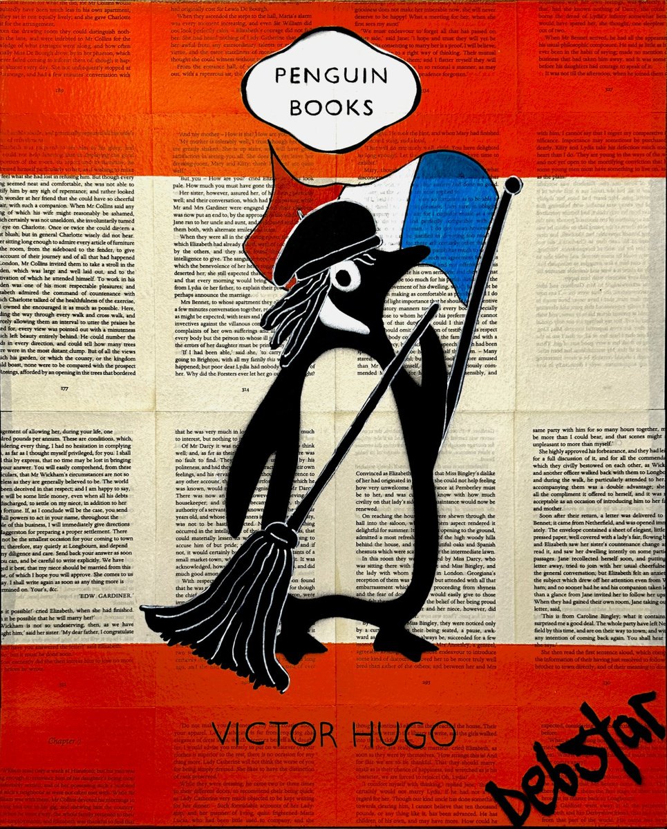 Urban And Pop Acrylic Painting , Penguin Books Les Miserables By Deborah Lang, 16 X 20, Artwork For Sale On Artfinder