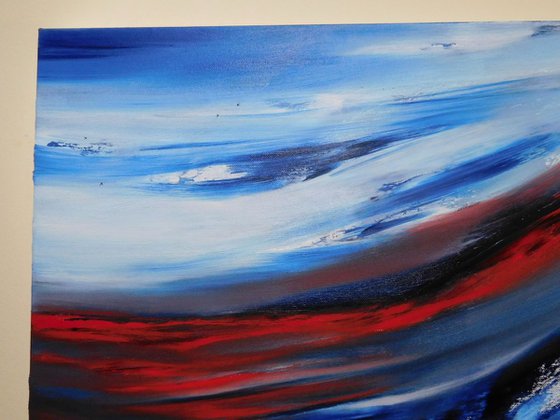 Iced tale - 70x50 cm,  Original abstract painting, oil on canvas