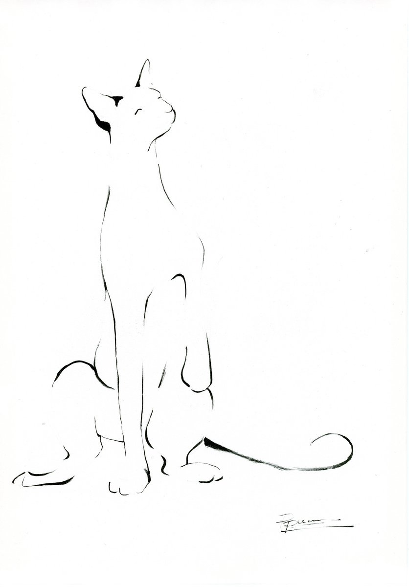 Cat 1 (cycle of minimalist cats) by Olga Shefranov (Tchefranova)