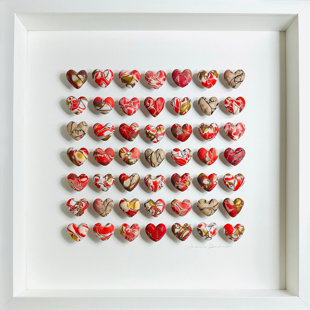 LOVE - Red gold white & beige by Amanda Deadman