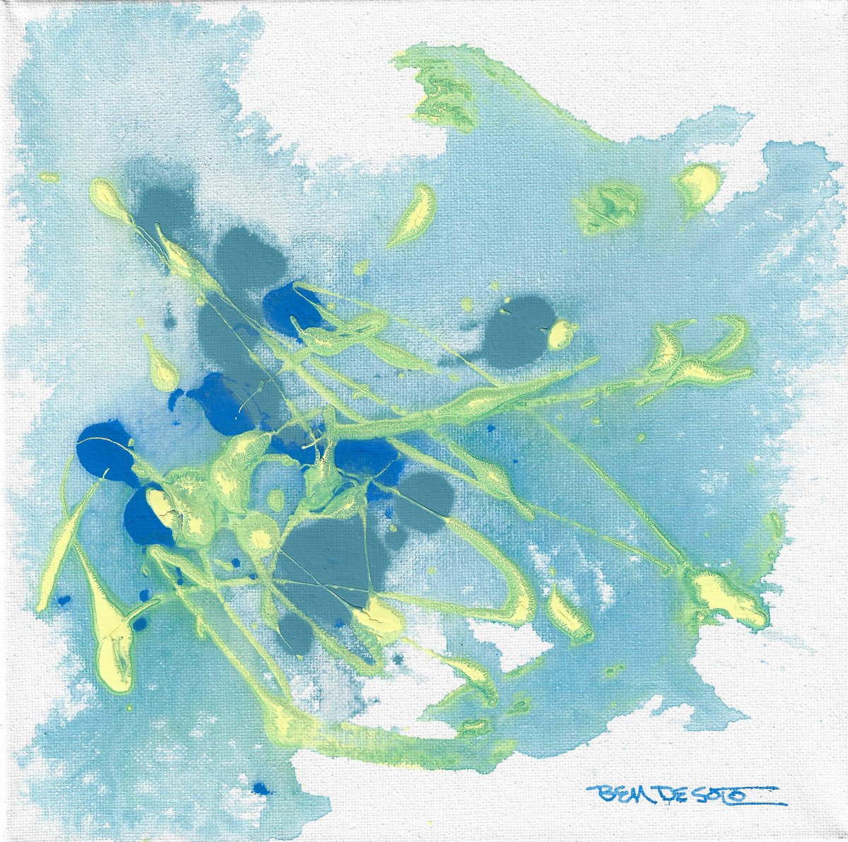 Abstract Acrylic Painting By Ben De Soto, 10 X 10, Abstract X5, Original Artwork