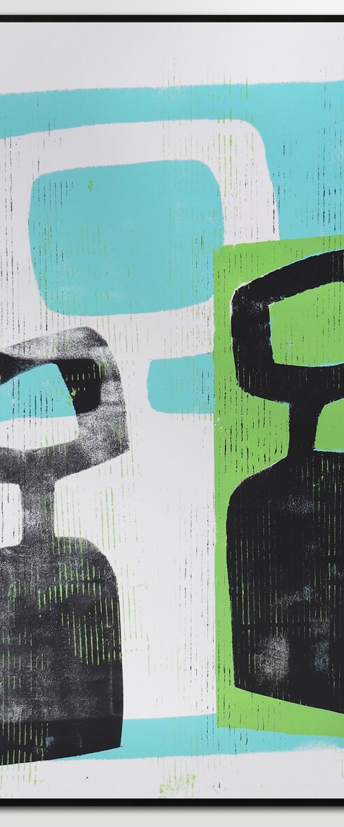 Abstract Family Portrait  - Art on paper - Affordable  Art Gift - A2 42x59,4cm - 36J by Ronald Hunter