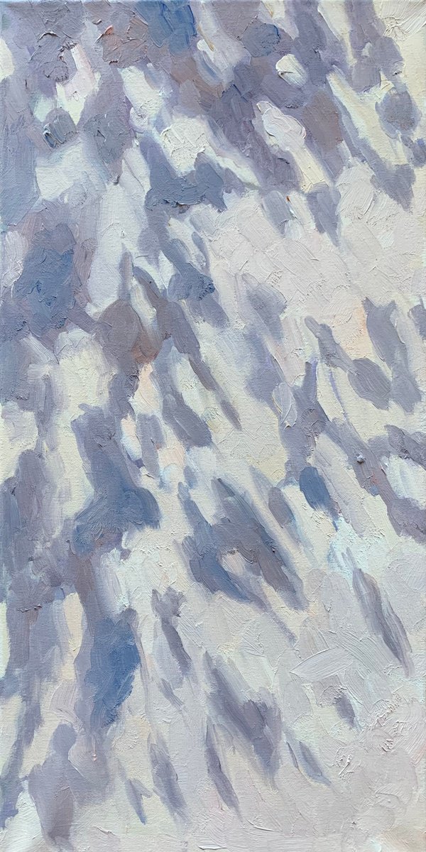 Expressive Abstract Oil Painting By Nataliya Lemesheva, 12 X 24", Shadow 4, Original Artwork