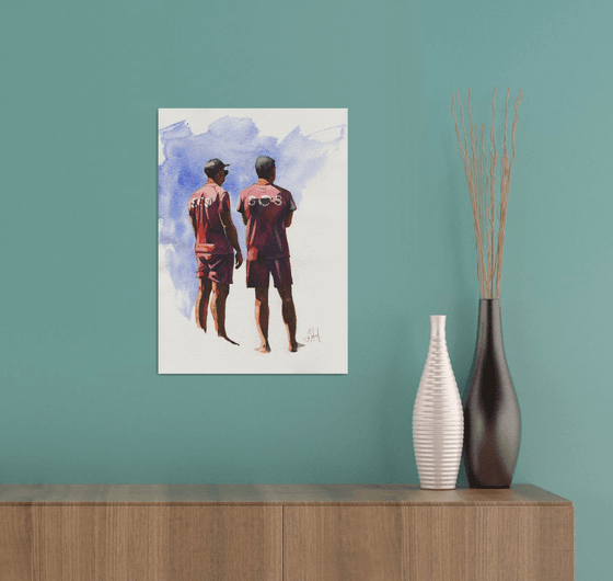 Two lifeguards on the beach