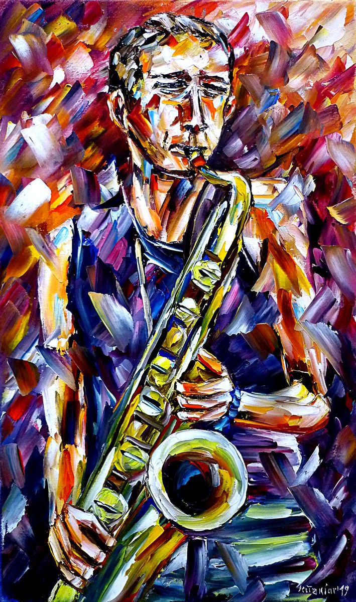 Expressive Oil Painting , Snake Davis By Mirek Kuzniar, 12 X 20, Artwork For Sale On Artfinder