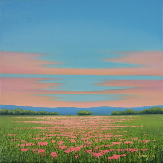 Pink Flowers - Colorful Flower Field Landscape