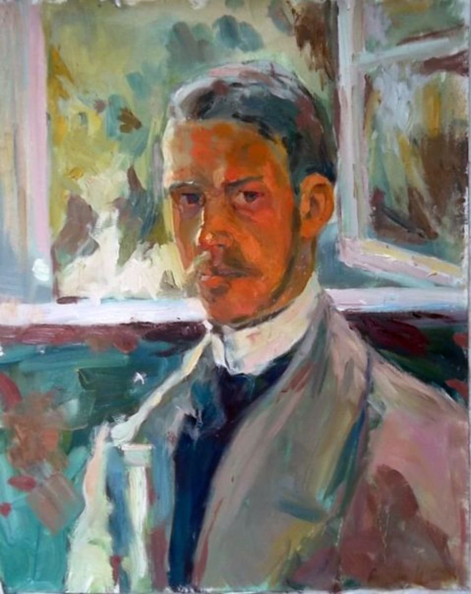 Portrait. B. Kustodiev in his youth by Oleksa Chornyi
