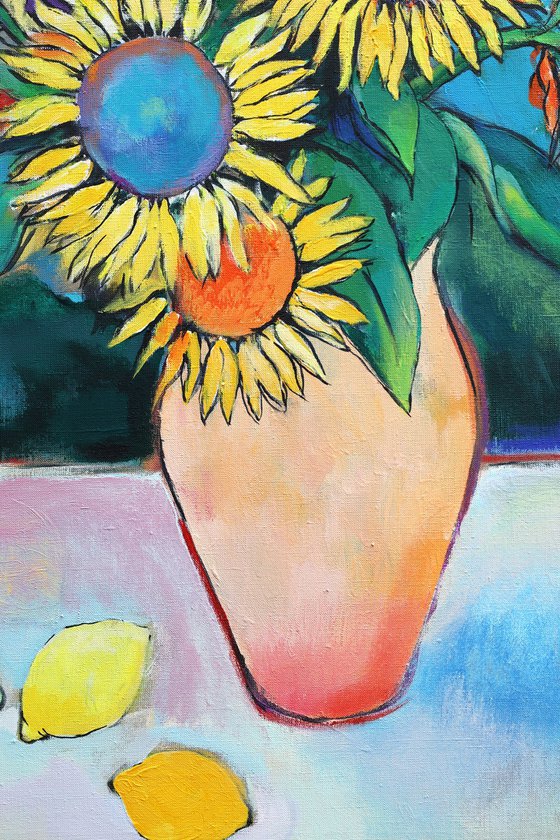 Sunflowers with Lemons