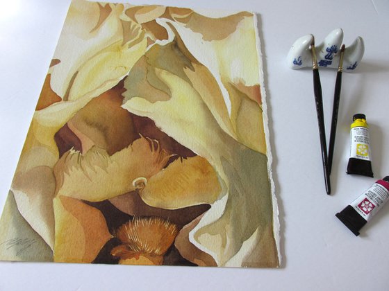 shades of yellow watercolor floral