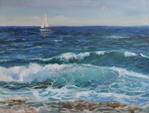 Waves original oil painting by Marina Petukhova
