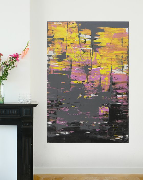 Static Grey and Purple - Abstract Painting - Affordable Art - Ronald Hunter - 13N