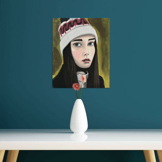 Portrait with Bobble Hat