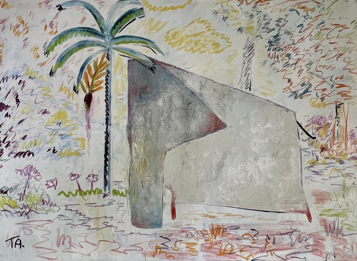 Abstract Animal Oil Painting By Ta Byrne, 71 X 51", Ellie The Elephant, Original Artwork