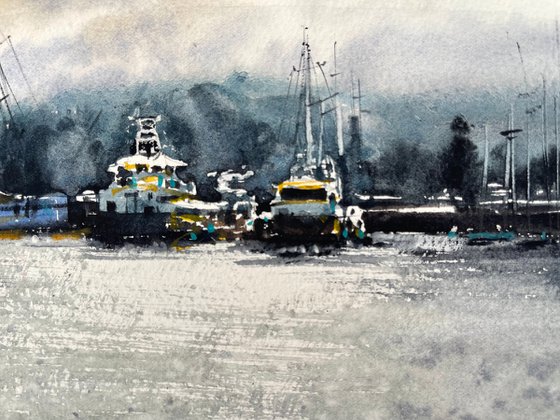 Yachts Paintings Watercolor