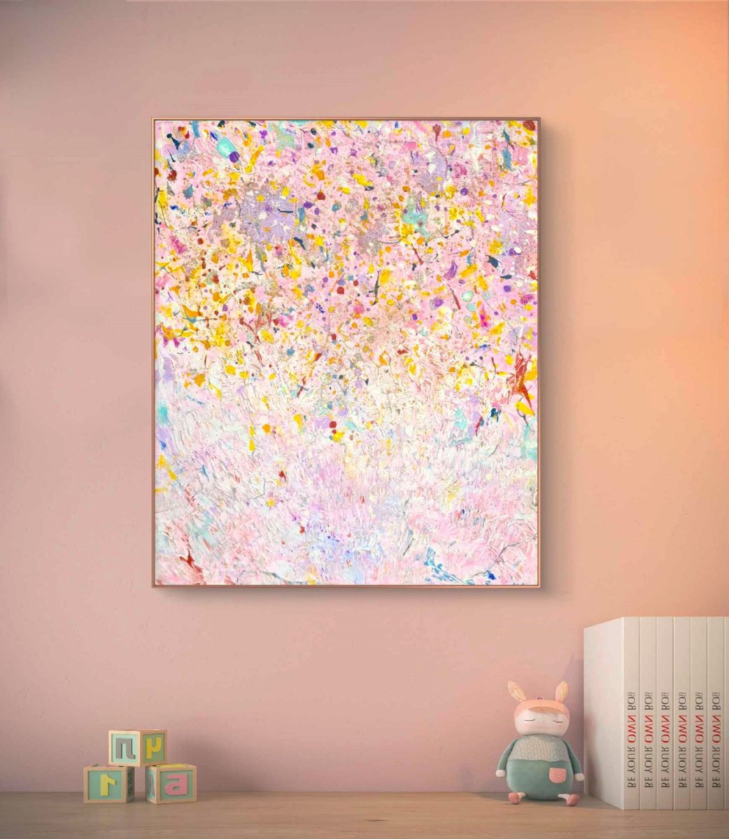 Organic Abstract Painting By Marian Gorin, 18 X 22", Reverie Xiii, Original Artwork