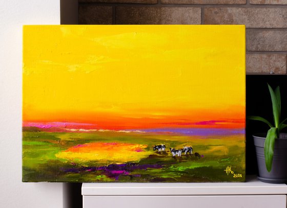 Chromatic Sunset — Golden Field Glow