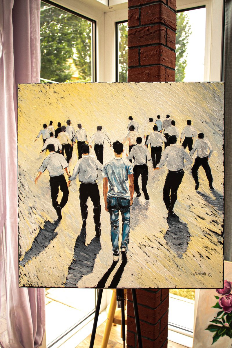 Impressionistic Portrait Oil Painting By Ihor Bychkivskyy, 31 X 31, Be Yourself., Original Artwork