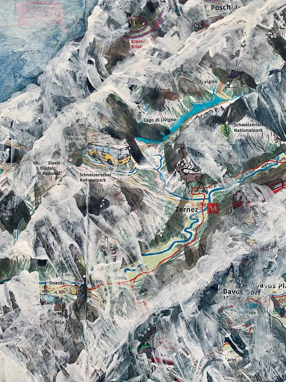 Swiss ski-map Mountain