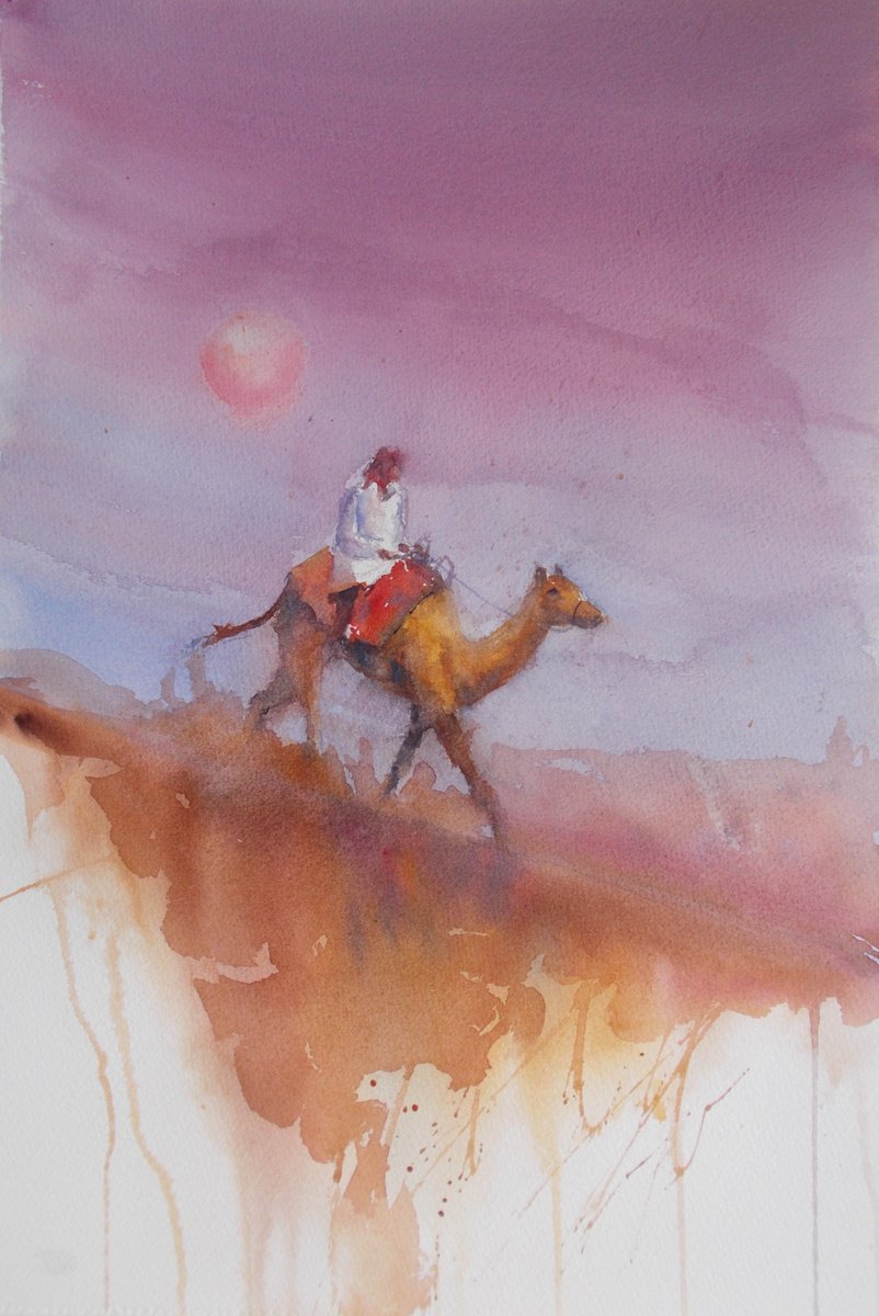 camel in the desert by Giorgio Gosti