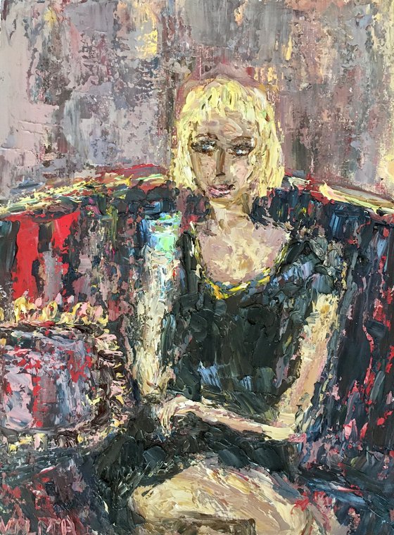 Girl with glass sekt