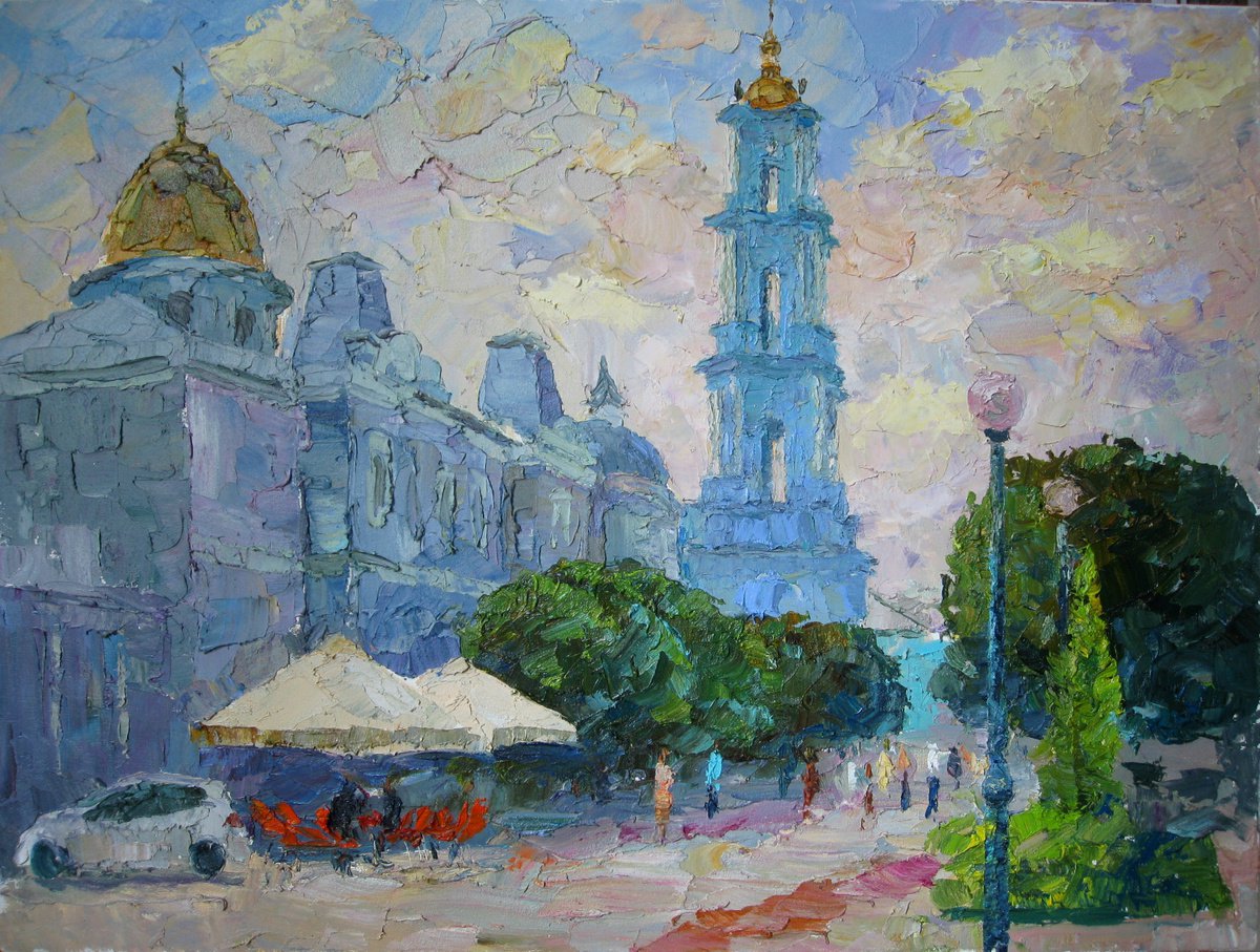 Oil painting Sumy. Central Street nSerb92 by Boris Serdyuk