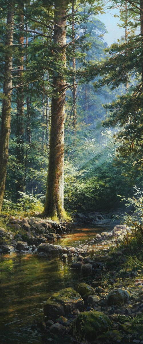 Sunny place in the forest by Viktar Yushkevich YUVART