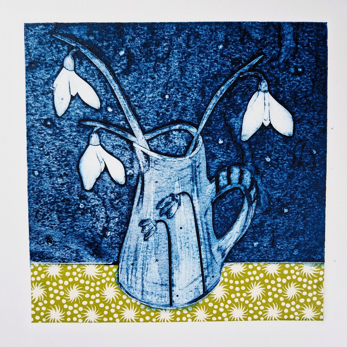 Naive Still Life Limited Edition Print By Jo Biggadike, 11 X 11, Spring Jug, Original Artwork