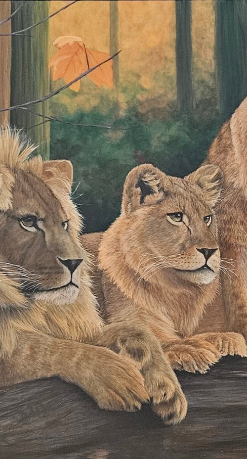 Painting 'Lion's Harmony' by Denise Martens