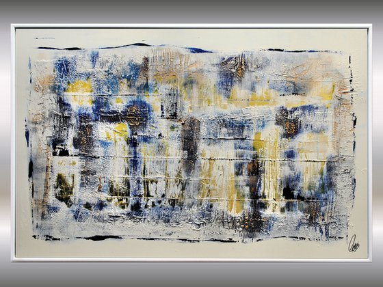 Golden Water - Abstract Art - Acrylic Painting - Canvas Art - Framed Painting - Abstract Painting - Industrial Art